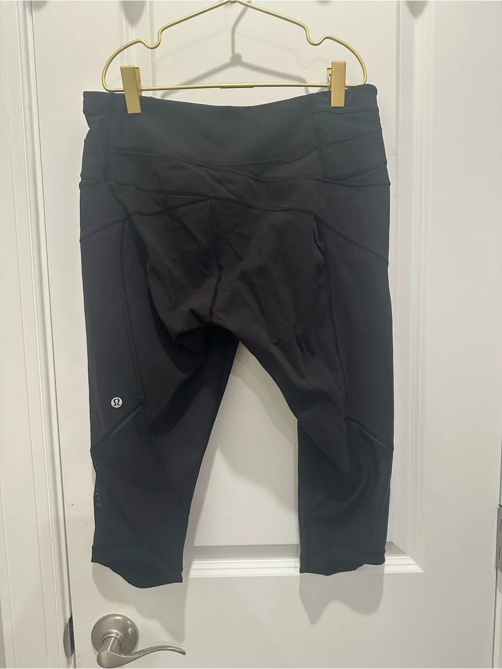lululemon athletica Black Cropped Athletic Leggings with Side Zips